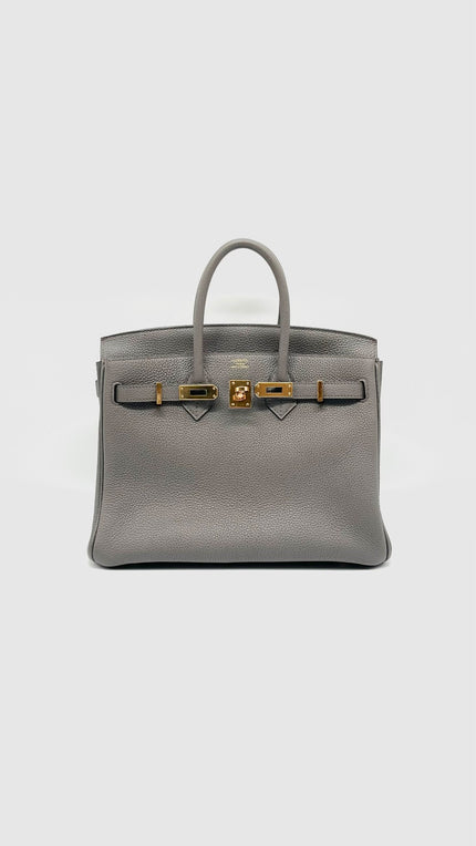 Brand New. Hermes Birkin 25 Etain Togo GHW. DPY837WM|14125