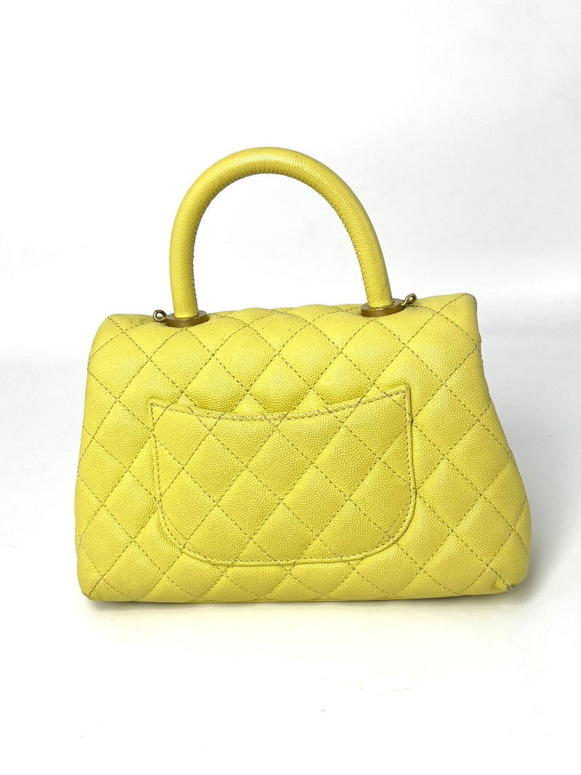 Preowned. Chanel Coco Handle Mini Yellow. 24230768|8087