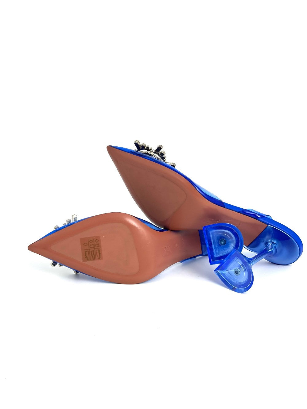 Brand New. Amina Muaddi Begum Heel Blue. 37|11681