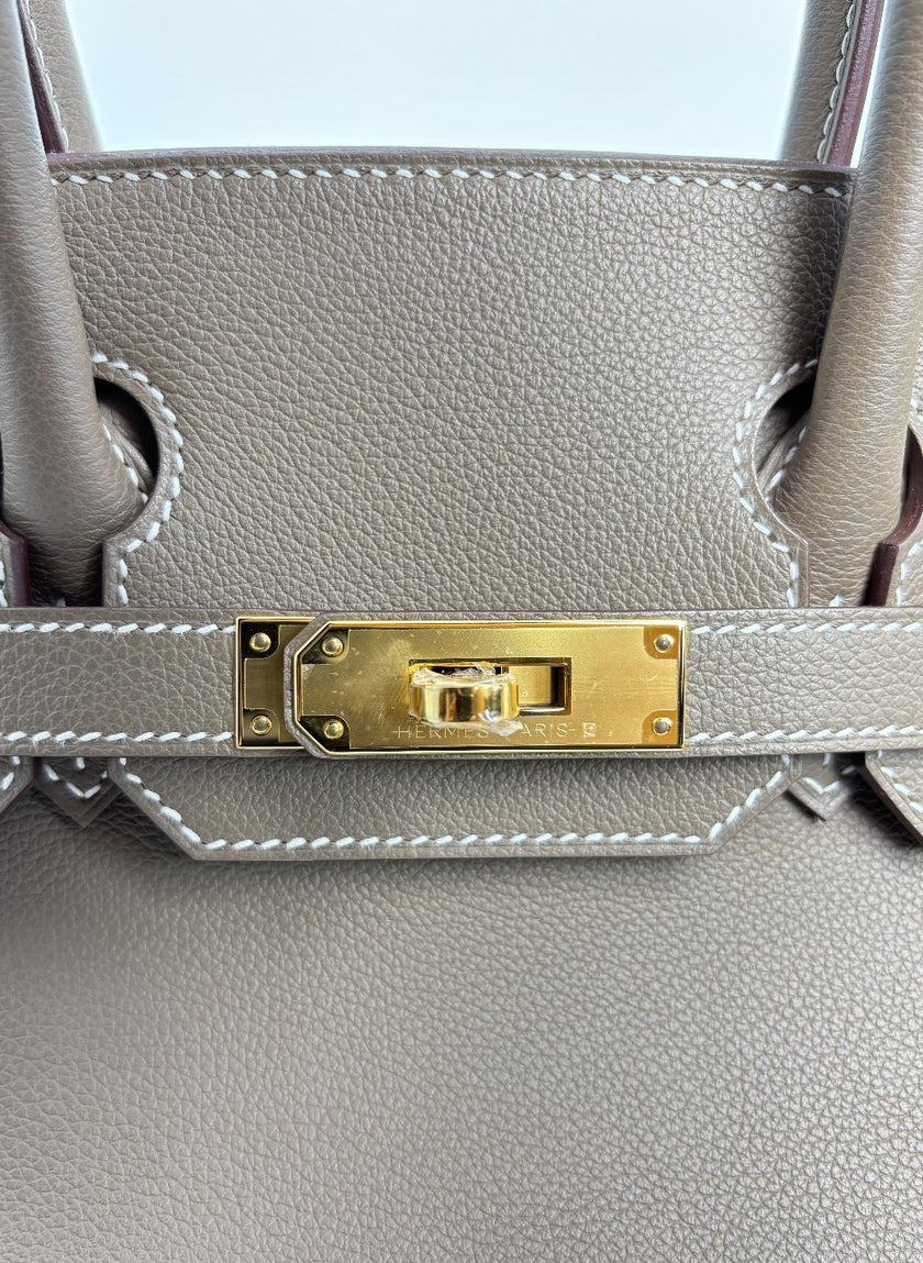 Brand New. Hermes Birkin Shoulder 29 Etoupe GHW. KPY644UU|3285