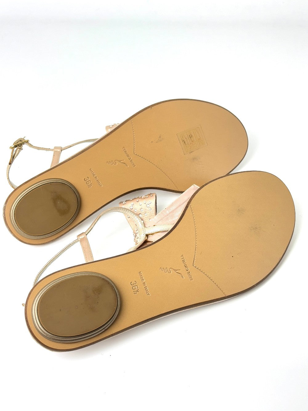 Brand New. Rene Caovilla Thongs Beige. 36.5|7402