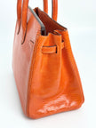 Preowned. Hermes Birkin 25 Lizard Tangerine PHW. J Square 30|3422
