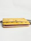 Preowned. Chanel WOC Yellow/Light Pink Patent SHW. 17287849|12867