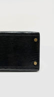 Preowned. Hermes Kelly 32 Noir Lizard GHW. U Circle R|11226
