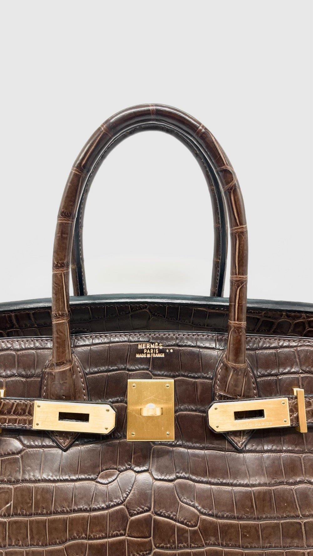 Preowned. Hermes Birkin 30 Havane Crocodile Niloticus. G2931.Z|11550