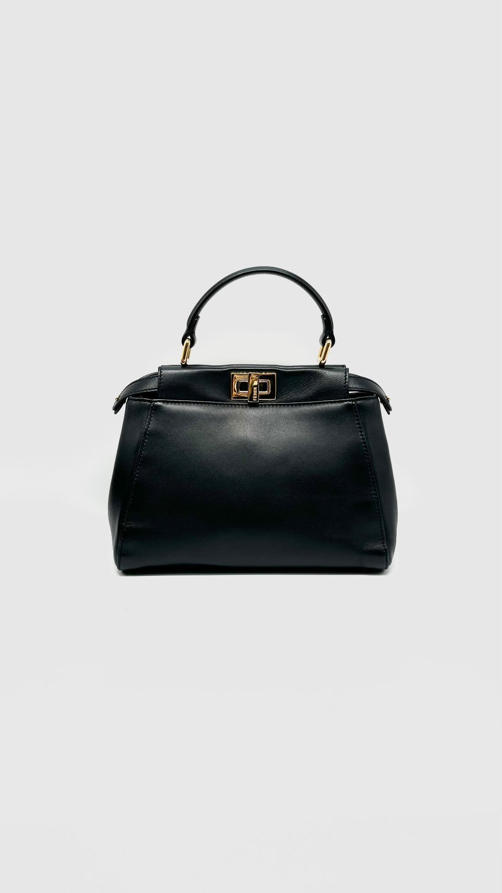 Preowned. Fendi Peekaboo Mini Black Nappa Leather Ghw. 8BN244|11981