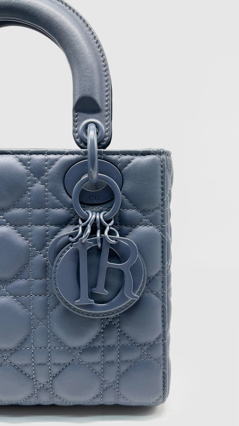 Preowned. Dior Small My ABCDior Lady Dior Pale Blue Ultra Matte. M0538IlOI|13579