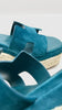 Preowned. Hermes Elda Espadrille Wedge Sandals Vert Oxford. 36|6920