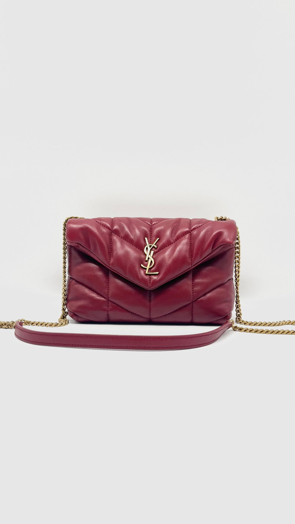 Preowned. YSL Lou Puffer Red GHW|13527