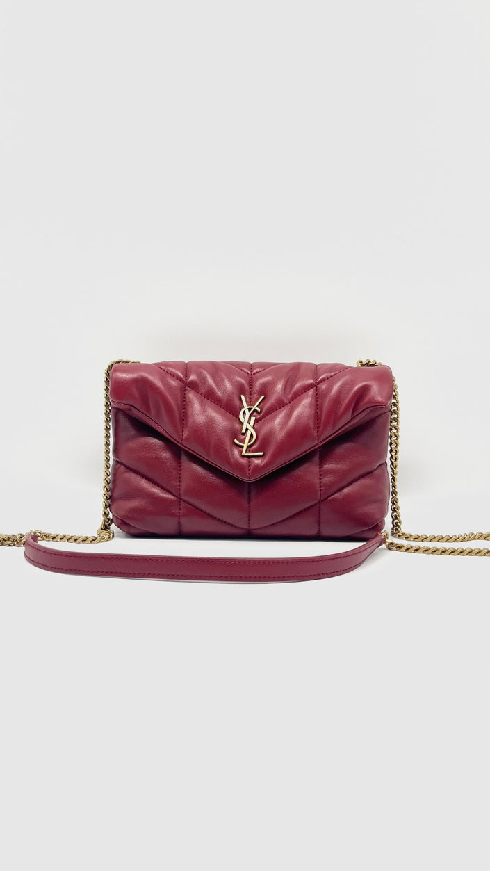 Preowned. YSL Lou Puffer Red GHW|13527