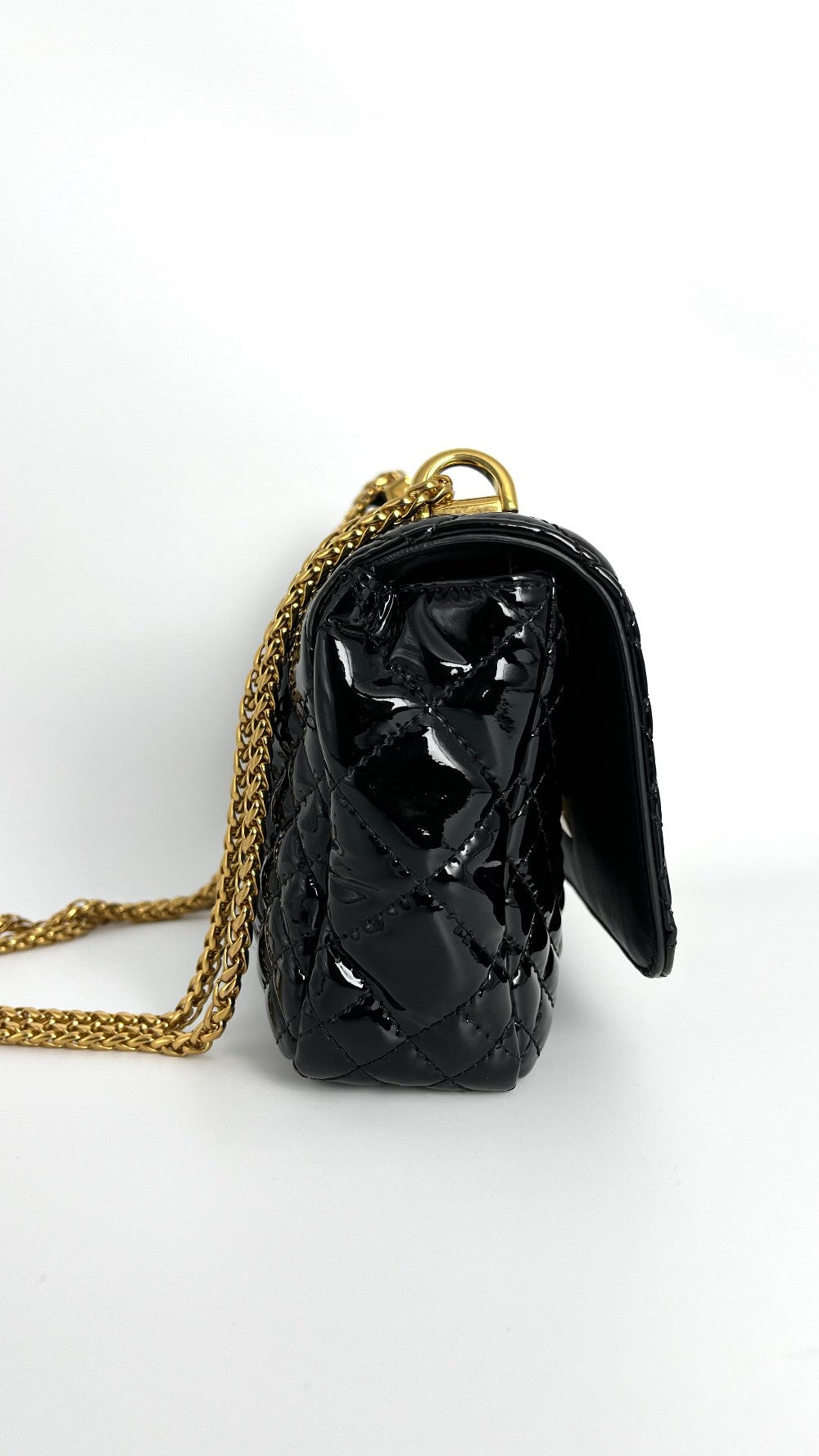 [SALE] Preowned. Versace Flap Patent Black|4649