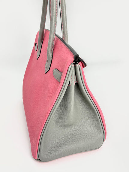 Preowned. Hermes Birkin 30 HSS Rose Azalee/Gris Asphalt. AAS473NB|3289