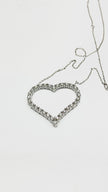 Brand New. HK Setting Open Heart Necklace 1.36CT 14K WG|13506