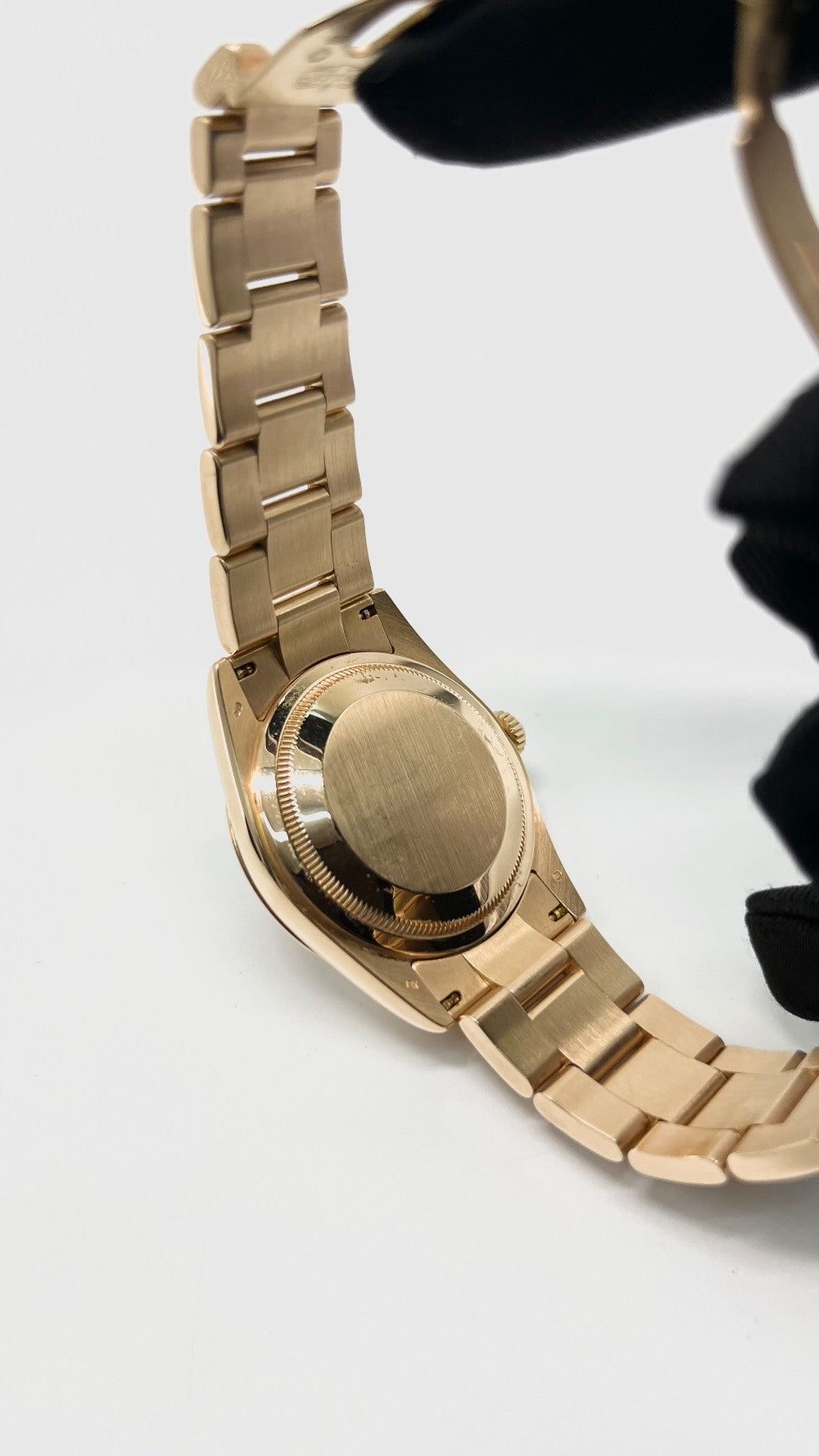 Preowned. Rolex Daydate Pink Computer Dial With Diamonds Full RG Oyster Bracelet 36 MM 14 Links|14366