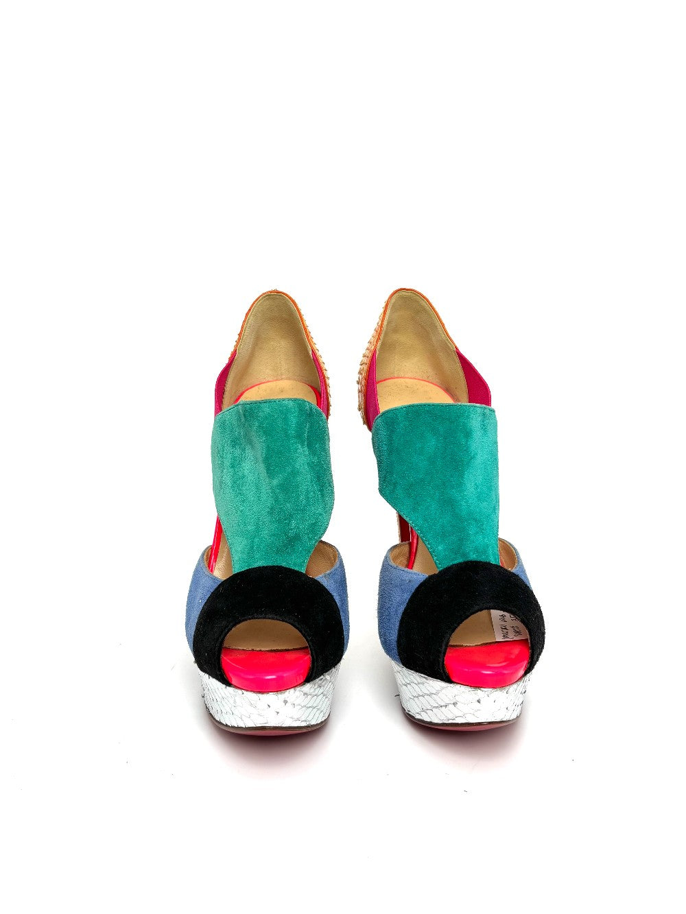 Like New. Louboutin Open Toe Multicolor Heel. 35|10744