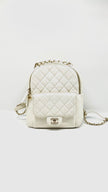 Preowned. Chanel CC Day Backpack White Caviar GHW. 27035013|13833
