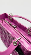 Preowned. Dior Lady Dior Medium Cannage Magenta Pink SHW. 08 MA 0122|12000