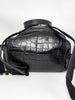 Preowned. Givenchy Pandora Backpack Black Calf/Croc Embossed. EFE0186|8183