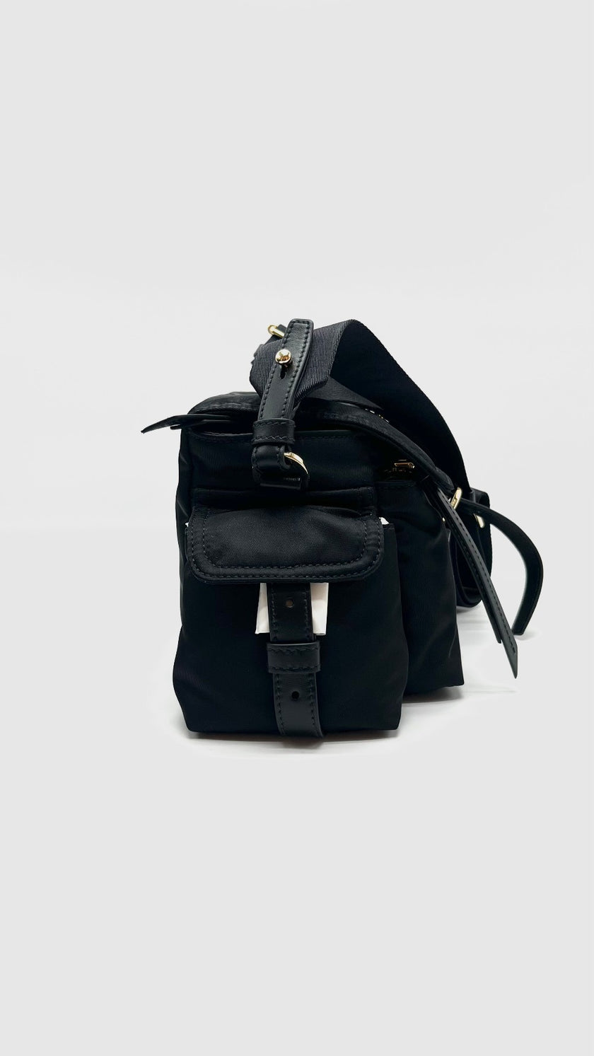 Brand New. Prada Medium Explore Shoulder Bag Black Nylon GHW. 290|16775