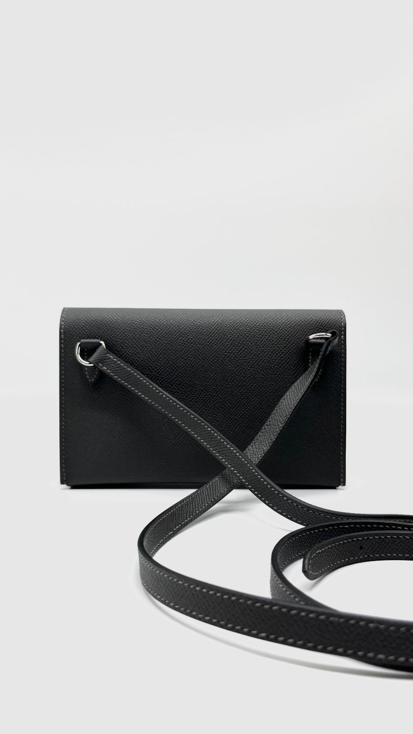 Brand New. Hermes Snap Wallet Epsom Gris Misty. WAM011UH|5039