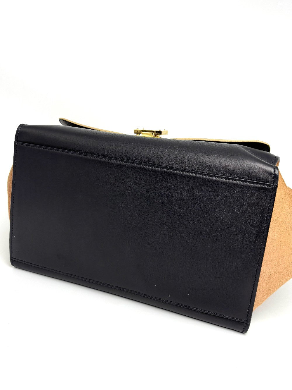 Preowned. Celine Trapeze Medium Tricolor Calf Leather and Pony Hair|8203