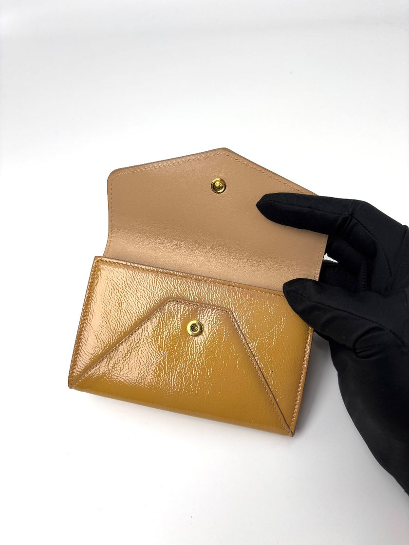 Preowned. YSL Coin Purse Patent Beige|7149