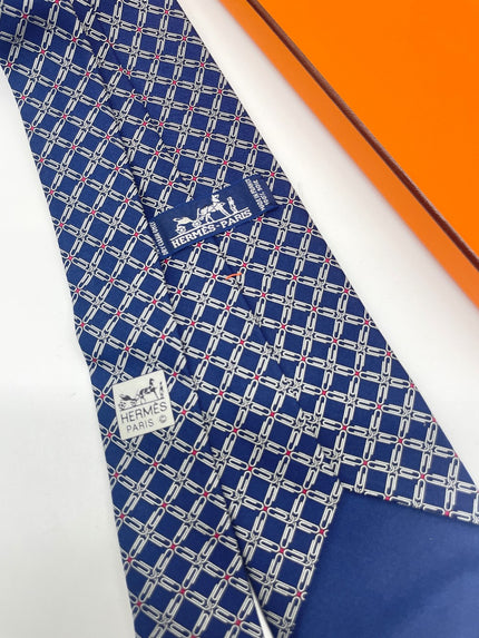 Brand New. Hermes Neck Tie Paper Clip Blue|9139