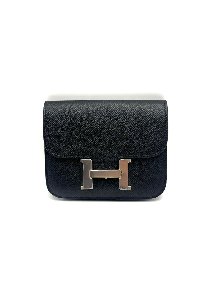 Unused. Hermes Constance Slim Black Epsom PHW. BAM009UH|17870