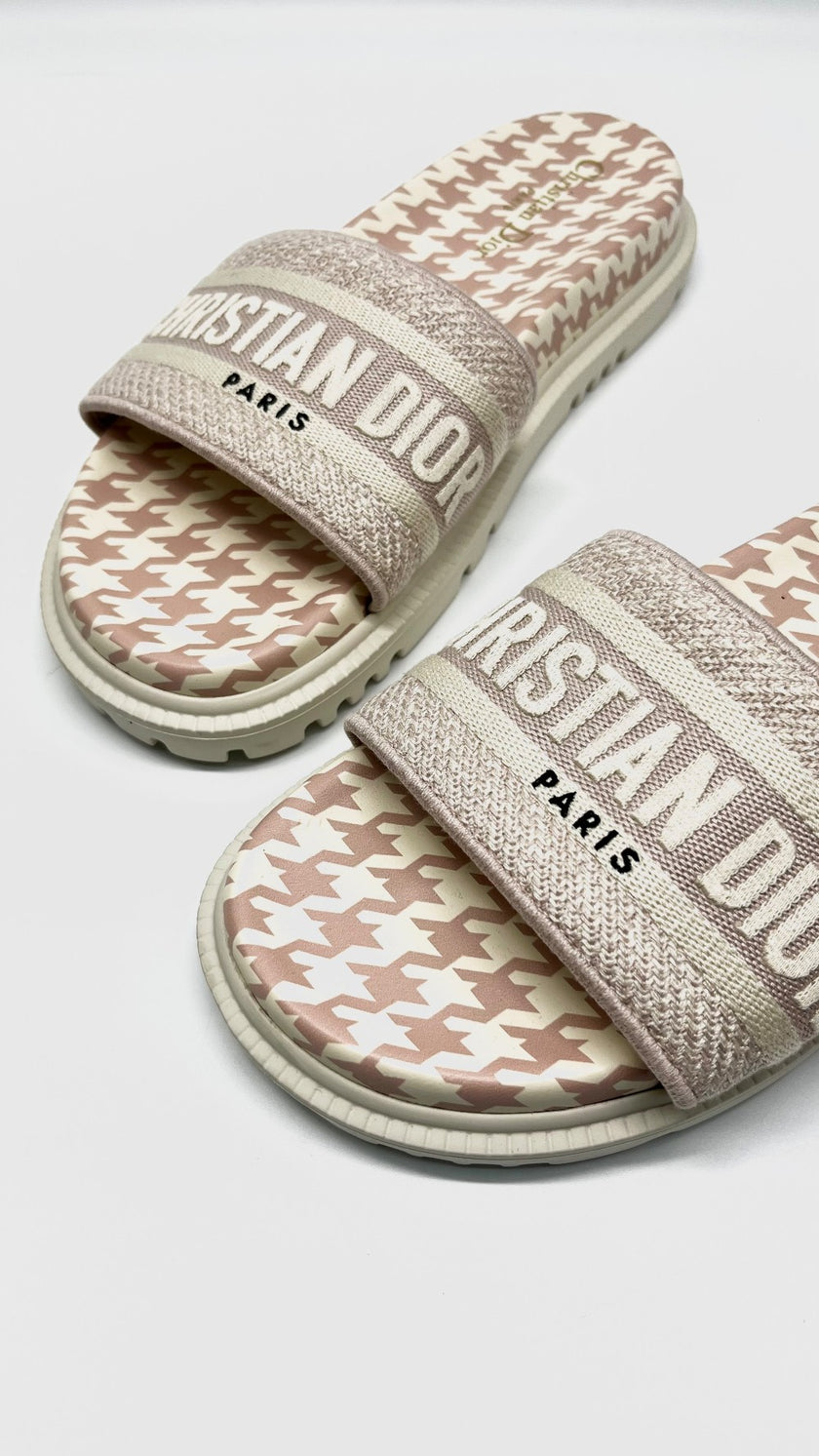 Brand New. Dior Dway Slides Light Pink. 39|12333