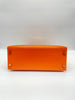 Preowned. Hermes Kelly 28 Orange Box Calf GHW. F Square N21|10068