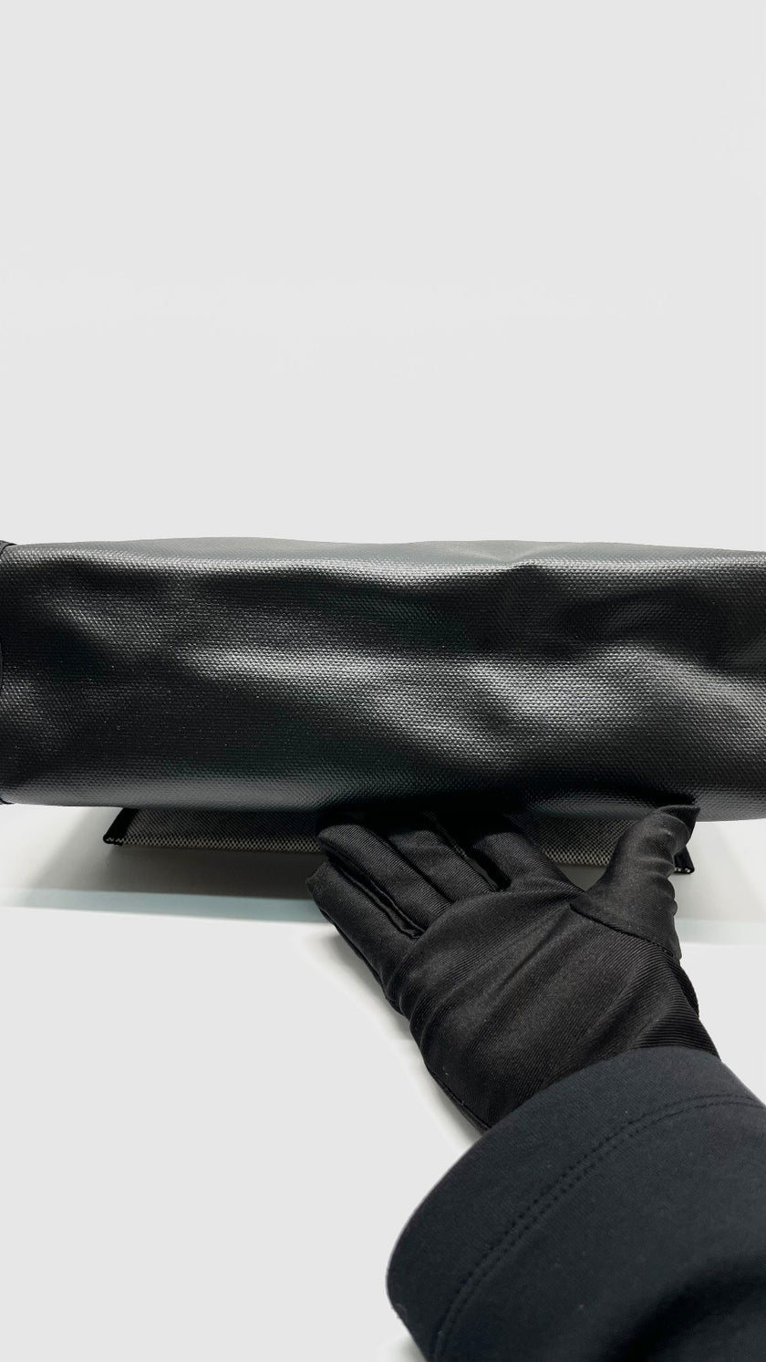 Likew New. Hermes Herbag 31 Black Coated Canvas GHW. BTS005AU|13412