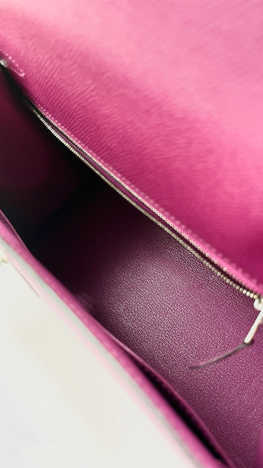 Preowned. Kelly 28 Magnolia Epsom PHW Stamp CHT458DG|5020