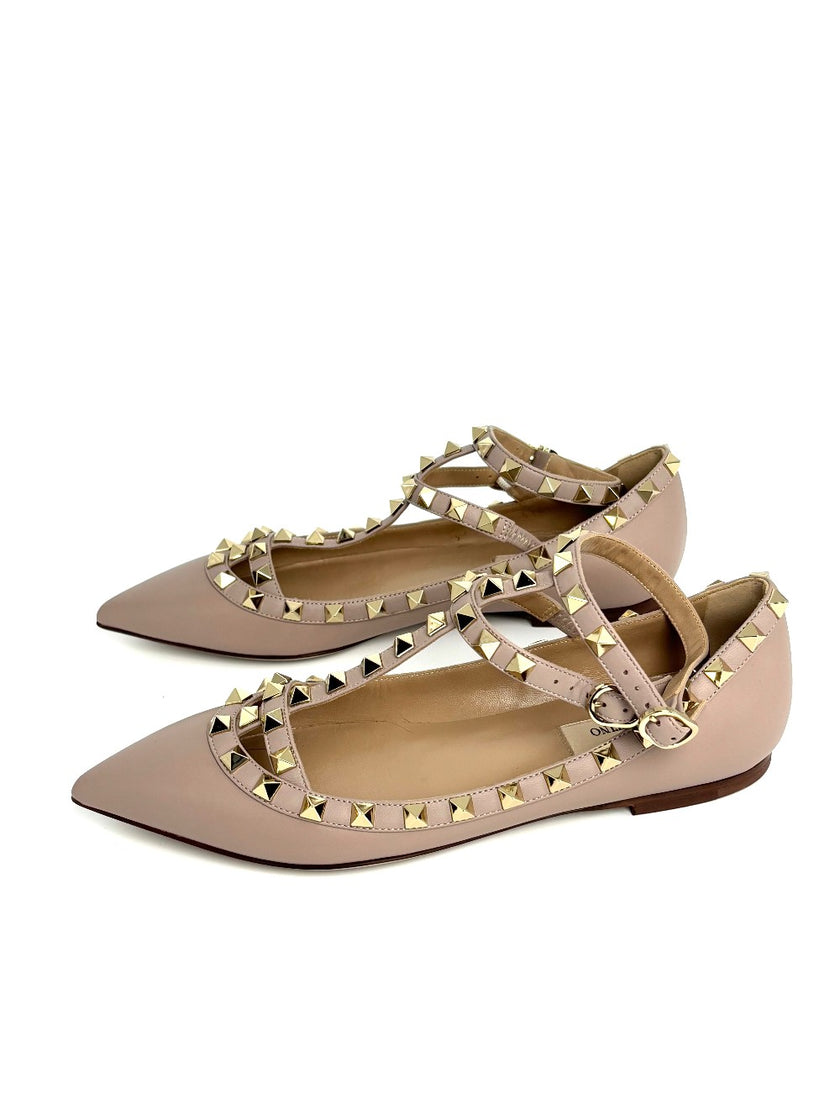 Brand New. Valentino Cage Flats Nude. 36.5|8433