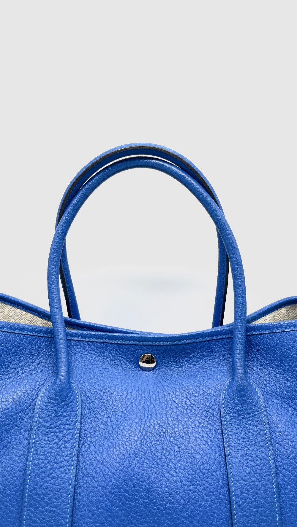 Preowned. Hermes GPT 36 Blue Hydra Clemence PHW. Square PQN1|13898