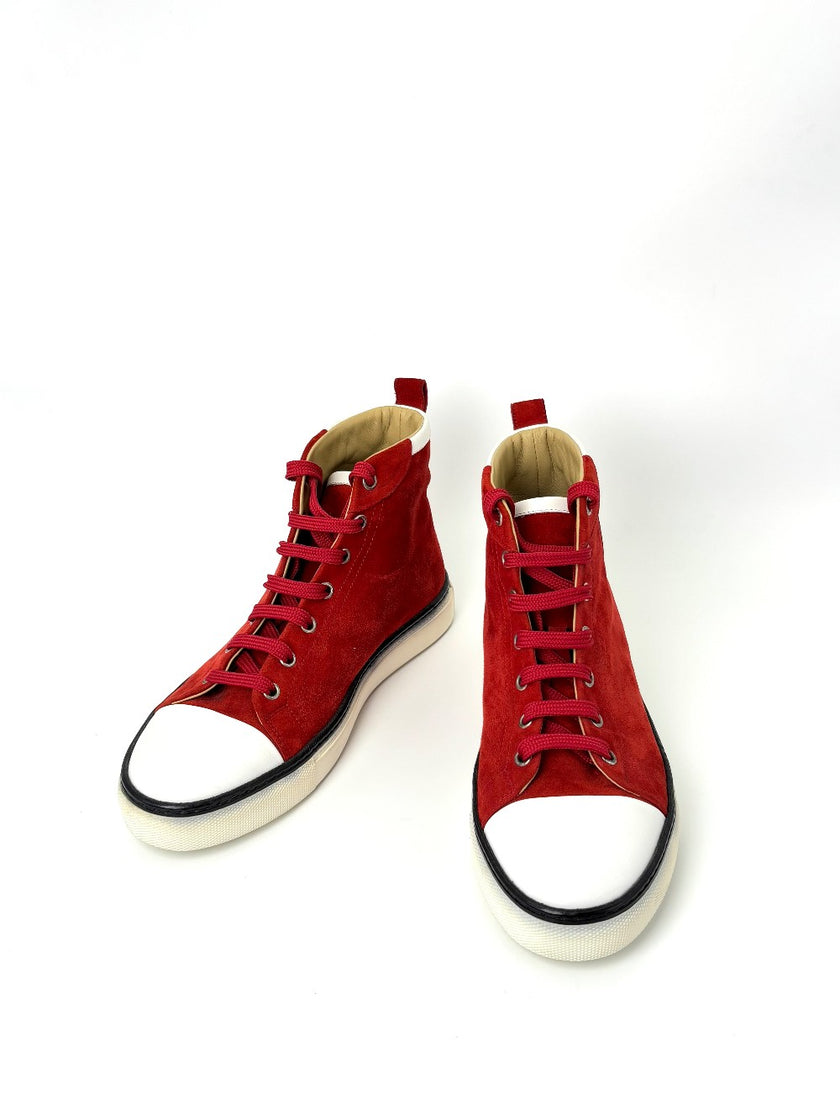 Preowned. Hermes Sneakers Red. 38.5|7561