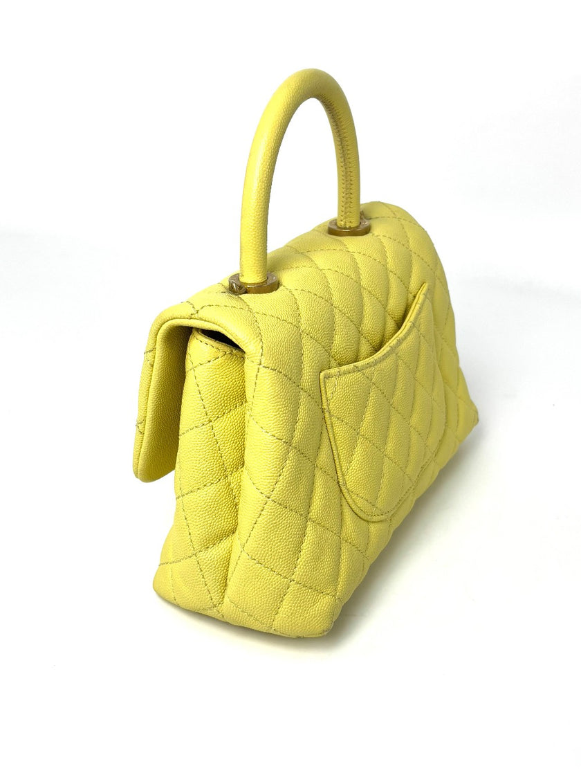 Preowned. Chanel Coco Handle Mini Yellow. 24230768|8088