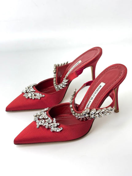 Brand New. Manolo Blahnik Heel Red. 37|7380