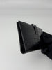 Preowned. Hermes Bearn Wallet Croc Black. Q|6968