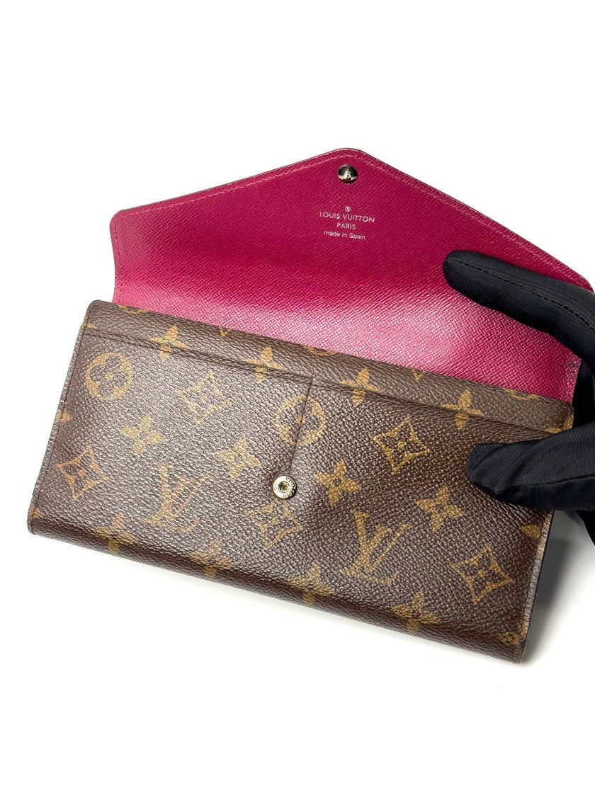 Preowned. LV Marie Lou Trifold Wallet Mono/Pink|6627