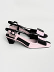 Brand New. Roger Belle Vivier Sling Back Patent Black/ Pink. 36|12795
