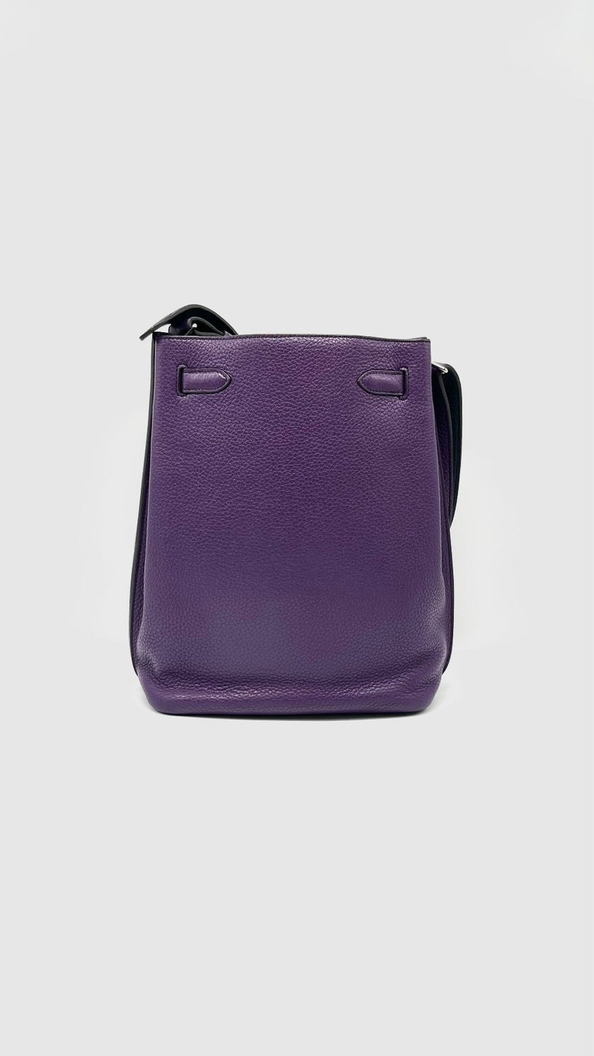 Preowned. Hermes So Kelly 22 Ultraviolet/Bleu Obscure Clemence PHW. Sqaure Q56|15024