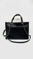 Preowned. Chanel CC Zipped Shopping Tote Calfskin Black GHW. PNJTPA01|10433