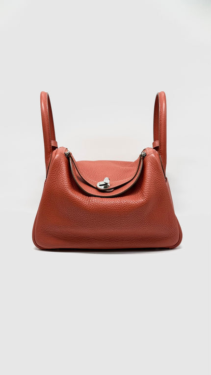 Preowned. Hermes Lindy 30 Crevette Clemence PHW. R 00191|13352