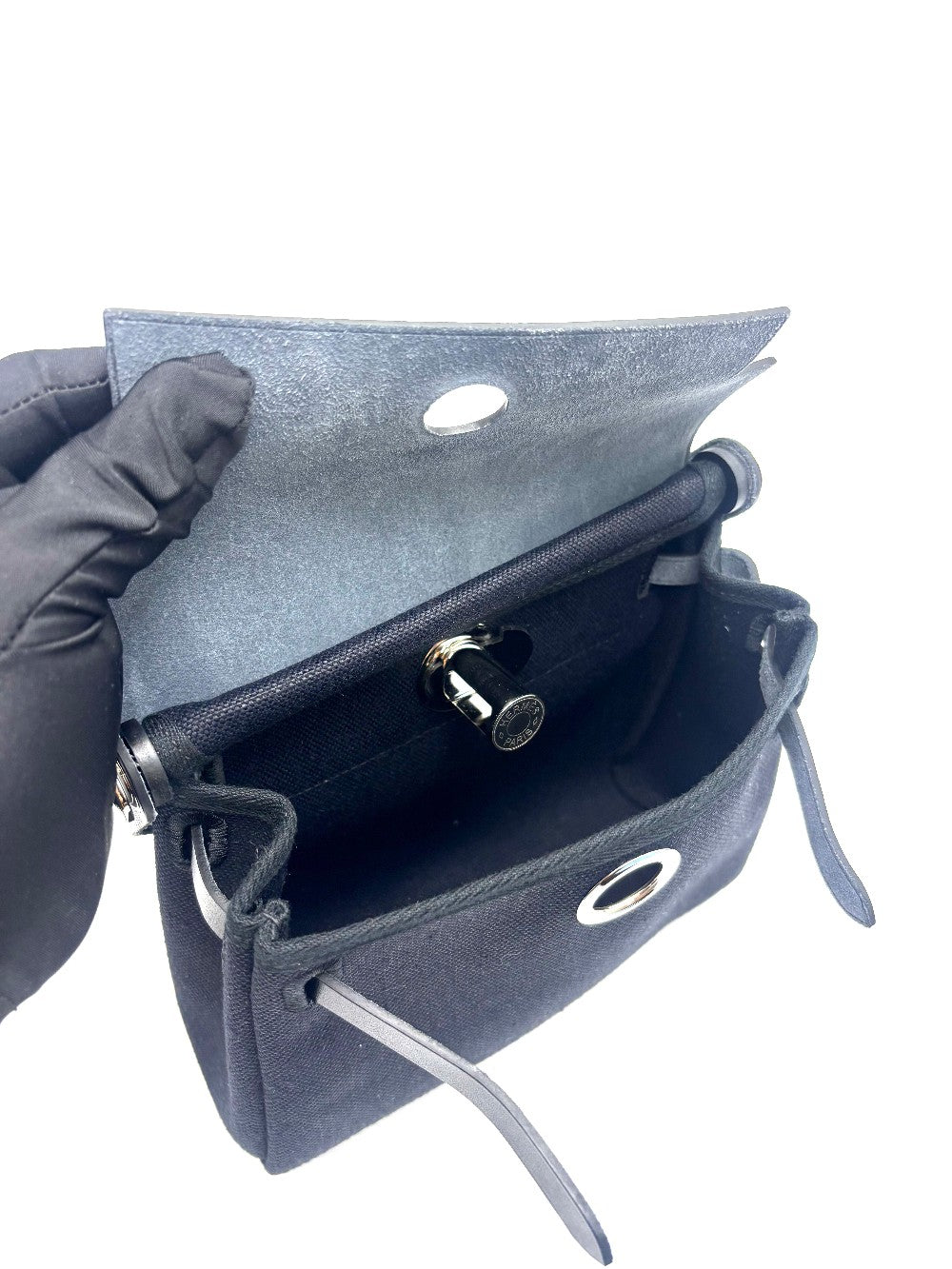 Brand New. Hermes Mini Herbag Black PHW. GUB006ZC|17915