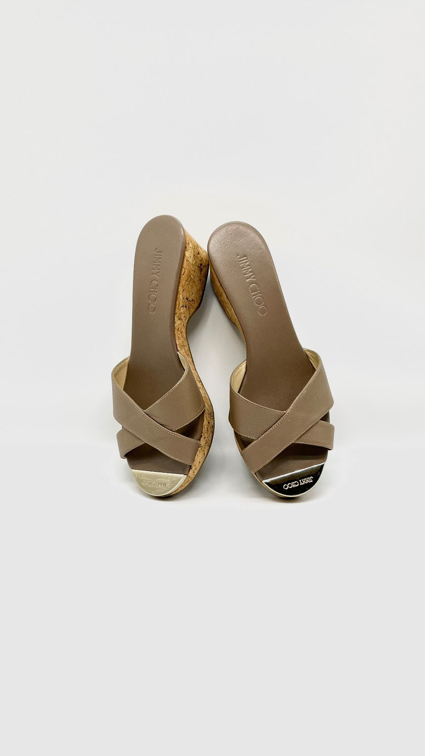 Preowned. Jimmy Choo Sandals Etoupe. 36.5|10776