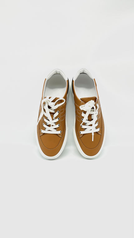 Unused. Hermes Deep Sneakers Gold. 40.5|10604