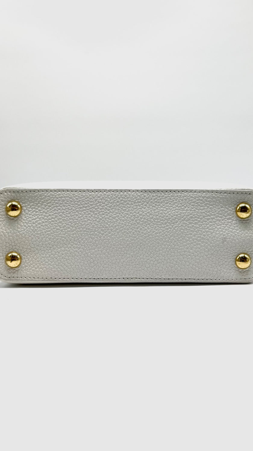 Preowned. LV Capucines BB Snow GHW. MCHIP|7901