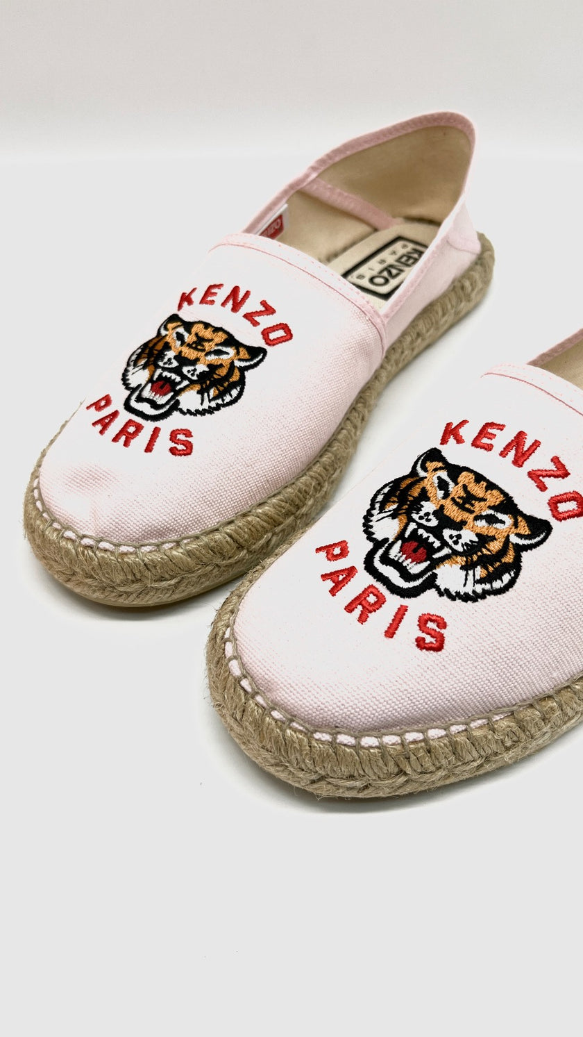 Brand New. Kenzo Lucky Tiger Espadrilles Pink Cotton Canvas Size 40|11211