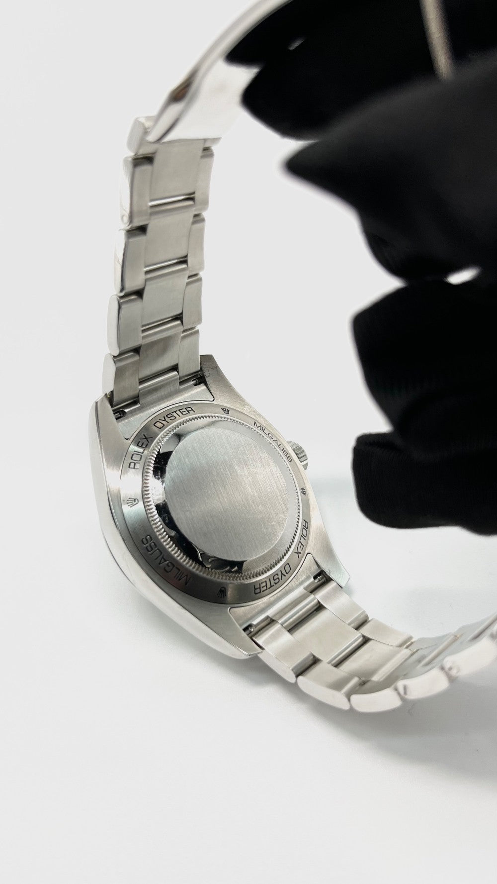 Preowned. Rolex Milgauss Black Dial Oyster Bracelet All Steel 40MM 11.5 Links 2018|14406