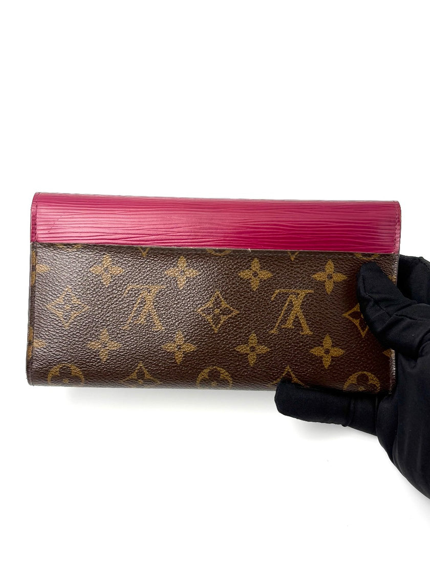 Preowned. LV Marie Lou Trifold Wallet Mono/Pink|6625